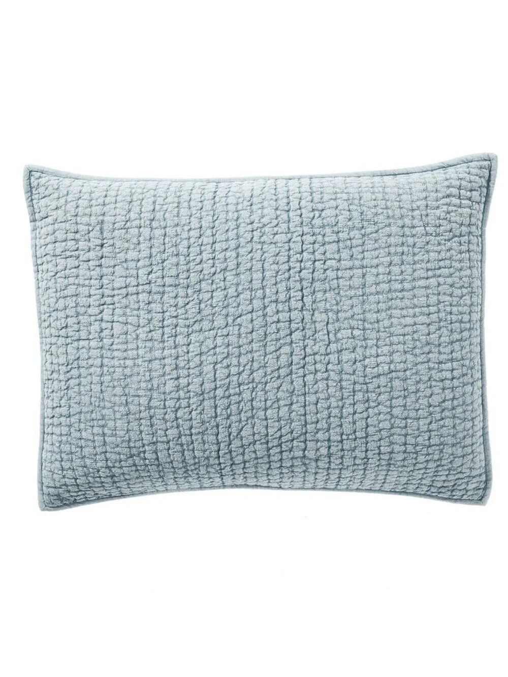 Pottery Barn Stonewashed Cotton Pick-Stitch Sham Blue Standard Set